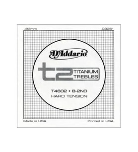 D'Addario T4602 T2 Series Klasik Gitar Tek Teli - 2. Tel Si/B (Aksesuar) Yüksek Yoğunluklu Titanium Materyal, Berrak Ses Sinyali, Dengeli Tansiyon ve Uzun Ömürlü Performans