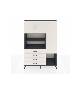 Hyperion Gardrop 8 Raflı 4 Çekmeceli 3 Kapaklı 132x44x195 Antrasit-Aytaşı