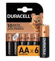 Duracell 6'lı AA Basic Kalem Pil 