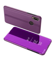 Huawei P20 Lite Aynalı Kapaklı Lüx Kılıf (Mor)