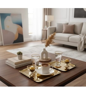 REGNA HOME Fine Living Mocha Tepsili 10 Parça 2 Kişilik Special Set - -kadehli - Lokumluklu