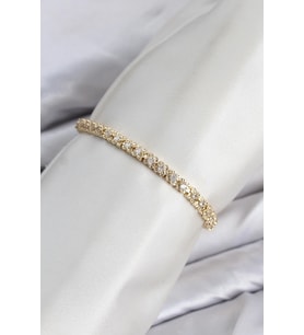 CM Model Zirkon Taşlı VIP Seri Gold Renk Pirinç Kadın Bileklik
