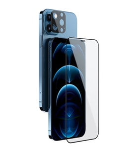 İPhone 12 Pro Max 2İN1 Full Glue Tempered Cam Ekran Koruyucu +Kamera Lens Set-(577 - SSSSSS5257-7
