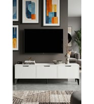 TV Sehpası 160 cm TV Ünitesi Kapaklı Modern Şık Minimal Salon Konsolu Royal 5093 Sepet