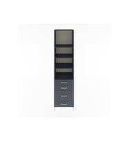 Hyperion Dolap 4 Raflı 4 Çekmeceli 60x44x243 Antrasit-Antrasit