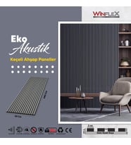 WİNFLEX  EKO KEÇELİ AKUSTİK AHŞAP PANELİ  – ANTRASİT (50X240CM).