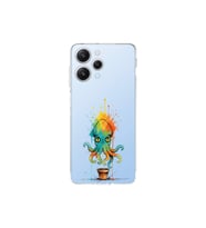 Redmi 12 ile uyumlu Splash ahtapot tasarımlı şeffaf silikon kılıf