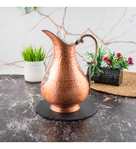DMT COPPER Gaziantep Bakır El İşlemeli Otantik Sürahi (OTANTİK KUTULU)
