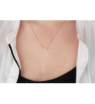 Glorria Gümüş 3 Boyutlu Minimalist F Harfi Kolye (Çok Renkli)
