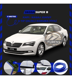 Skoda SuperB Oto Araç Kapı Koruma Fitili 5metre Parlak Mavi Renk