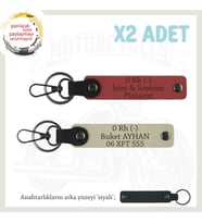 Hız Severlere Özel İsim Plaka, 0 Rh (-) Kan Grubu Yazılı Deri x2 Anahtarlık, Nar Çiçeği-S Kahve-Syh (Çok Renkli)