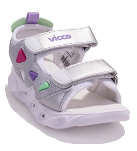 Vicco 321F24Y204 Hilda Beyaz Ortopedik Günlük Işıklı Kız Çocuk Spor Sandalet