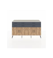 Kronos Konsol 3 Raflı 6 Çekmeceli 4 Kapaklı 176x59x99 Aytaşı-Çam/Antrasit