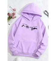 Unisex Michelangelo Baskılı Sweatshirt (Lila)