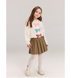 LCW Kids Haki Beli Lastikli Basic Kız Çocuk Pileli Etek