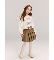 LCW Kids Haki Beli Lastikli Basic Kız Çocuk Pileli Etek
