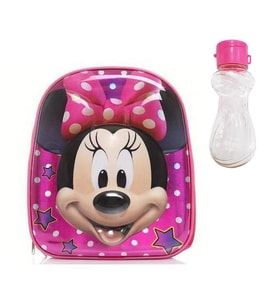 Pembe Minnie Mouse Anaokulu Çanta + Suluk - Anaokulu Çanta - Kreş Çanta - Mini Maus Çanta (Karışık)