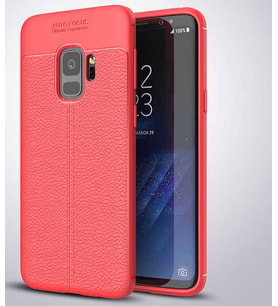 Samsung Galaxy S9 Kılıf Esnek Pu-Deri Leather-Pu Serisi Protected Case (Kırmızı)