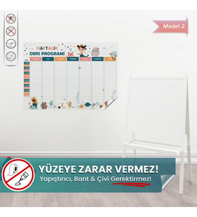 Haftalık Çalışma Ders Programı, Yapışkansız Tutunan Sihirli Akıllı Kağıt, Ders Planlayıcı Çizelgesi