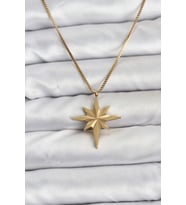 316L Çelik Zincir Gold Renk Kutup Yıldızı Model 60 cm Zincir Kadın Kolye TJ-BKO10759