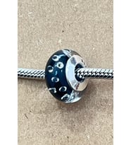 Fubena Dalgacıklı Siyah  Murano Charm