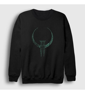 Presmono Unisex Siyah Logo Oyun Quake 2 II Sweatshirt 511301tt
