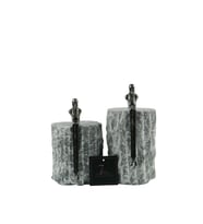 Füme Düşünen Adam Mermer Biblo (2'Li Set)