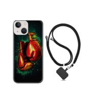 Iphone 13 Uyumlu Kılıf Silikon Ipli Boyun Askılı Desenli Boks Eldiveni 1763