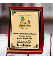 Okul Öncesi Öğretmeni Baskılı Plaket (1. Tasarım)  Kişiye Özel (Kırmızı)
