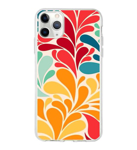 PrintiFy Apple  iPhone 11 Pro ile Uyumlu 1mm Slim Fit Retro Renkler 5 Baskılı Şeffaf  Kılıf