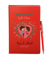 Sevgililer Gününe Özel Kırmızı Defter Kalem Hediye Seti 3