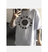 Naruto Sharingan Sembol Tişört (Beyaz)