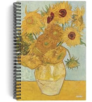 Lexroo Vincent Van Gogh/Vase with 12 Sunflowers,1888 Spiralli Defter 03 A5 Çizgisiz