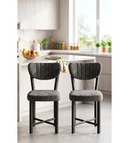 Sandalye 2 Adet Baby Face Kumaş Metal Ayak Modern Mutfak Sandalyesi Cafe Balkon Ofis Elma 9811 Antra