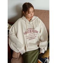 Unisex Always Be Positive Baskılı Sweatshirt (Bej)