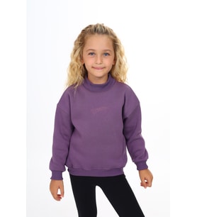 Toontoy Kız Çocuk Nakışlı Sweatshirt (Mor)