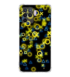 PrintiFy Oppo Reno 5 Lite Uyumlu Köşe Korumalı Semboller Tasarımlı Şeffaf Silikon Kılıf