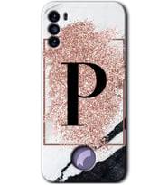 Reeder S19 Max Pro S Kılıf HD Desen Baskılı Arka Kapak - Pembe Mermer Desenli P Harfi