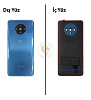 One Plus One Plus 7T Mavi Arka Kapak Arka Cam Batarya Kapağı Lazer Kesim Kapak Pil Kapağı Back Cover