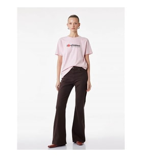 Koton Çiçek Baskılı Pembe Kadın T-Shirt 6SAK50042EK