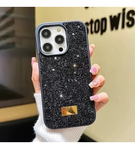 İphone 16 Pro İle Uyumlu İnce Parlak Taşlı Premium Sw Telefon Kılıfı