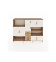 Hyperion Dolap 9 Raflı 4 Çekmeceli 8 Kapaklı 220x44x163 Çam-Aytaşı/Çam