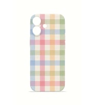 iPhone 16 Vorian İnce Kamera Korumalı Mika Kılıf Pastel Gingham