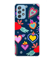 PrintiFy Samsung Galaxy A72 ile Uyumlu 1mm Slim Fit Retro Renkler 3 Baskılı Şeffaf  Kılıf