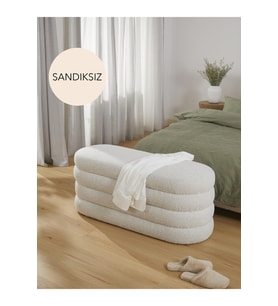 Sundea Puf Bench Teddy Beyaz
