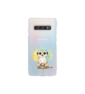 Samsung Galaxy S10 ile Uyumlu Splash Mirket Tasarımlı Şeffaf Silikon Kılıf