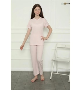 Giyim Kız Çocuk Penye Pijama Takım Pembe