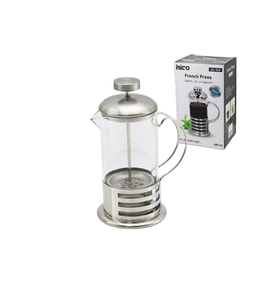 FRENCH PRESS METAL KAFES - METAL KAPAK 600ML CAM BİTKİ SÜZGEÇİ (4915)