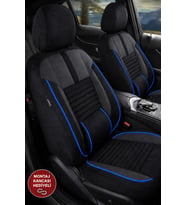 Audi A8 Shadow Siyah Mavi Tay Tüyü Oto Koltuk Kılıfı Tam Set-Kolay Montaj-Terletmez-Ortopedik 2002-2013