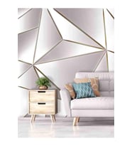 Dreamwall 3D Soyut Geometrik Üçgen Desenli Tekstil Duvar Kağıdı (Beyaz)